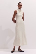 ME+EM - Cowl Neck Fit and Flare Maxi Dress - Size UK 6 - Light Cream