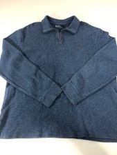 Polo Ralph Lauren Blue Quarter Zip Sweatshirt Sweater Men  s Size XL Long Sleeve.