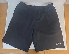 Umbro Vintage 90's Goalkeeper GK Soccer Padded Shorts Men's Size XL Black 
