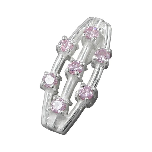 AnhäNger 21X9Mm 7X Zirkonia Pink Silber 925 | Gallay | EAN 4051288122065-image