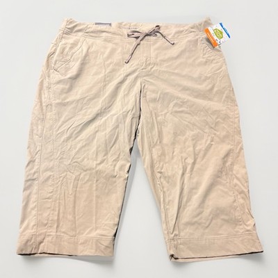 NWT Columbia Anytime Outdoor  Capri Pants   Women s Size 16 Khaki (Small Stains)