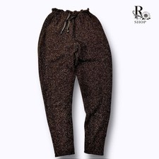 USED 80S ISSEY MIYAKE PANTS WITH BRUSH TAG, BROWN COTTON BLEND, ELASTIC WAIST