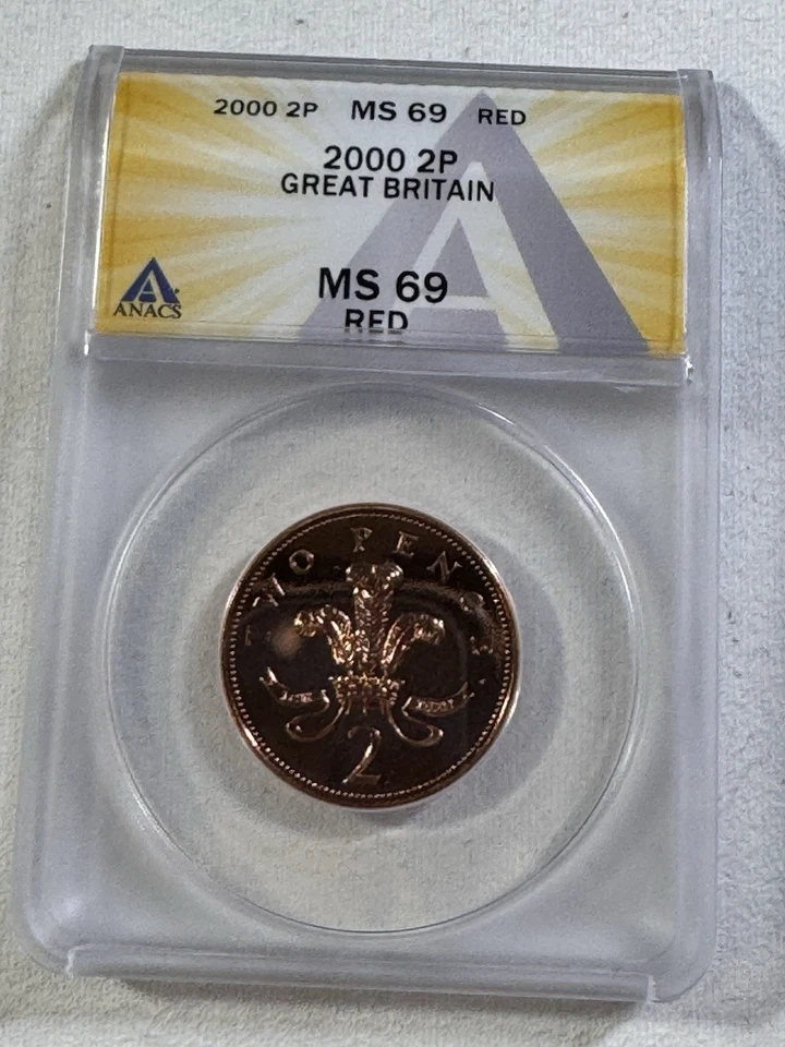 2000 Great Britain 2 Pence Graded MS 69 RD by ANACS - Image 4 of 4