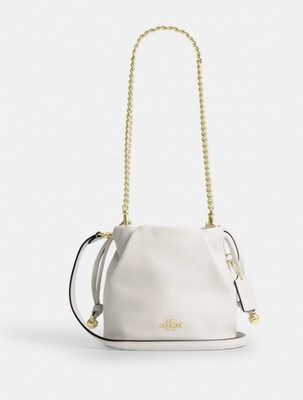 COACH Faye Mini Drawstring Bag White 2-Way Shoulder Bag Leather Official