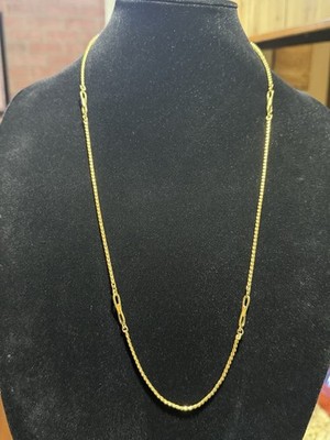 Vintage Monet Gold Tone Rope Chain Necklace Signed Long Link Statement