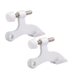 2 Pack Hinge Pin White Door Stopper,Adjustable Deluxe Heavy Duty Door Stopper 2-