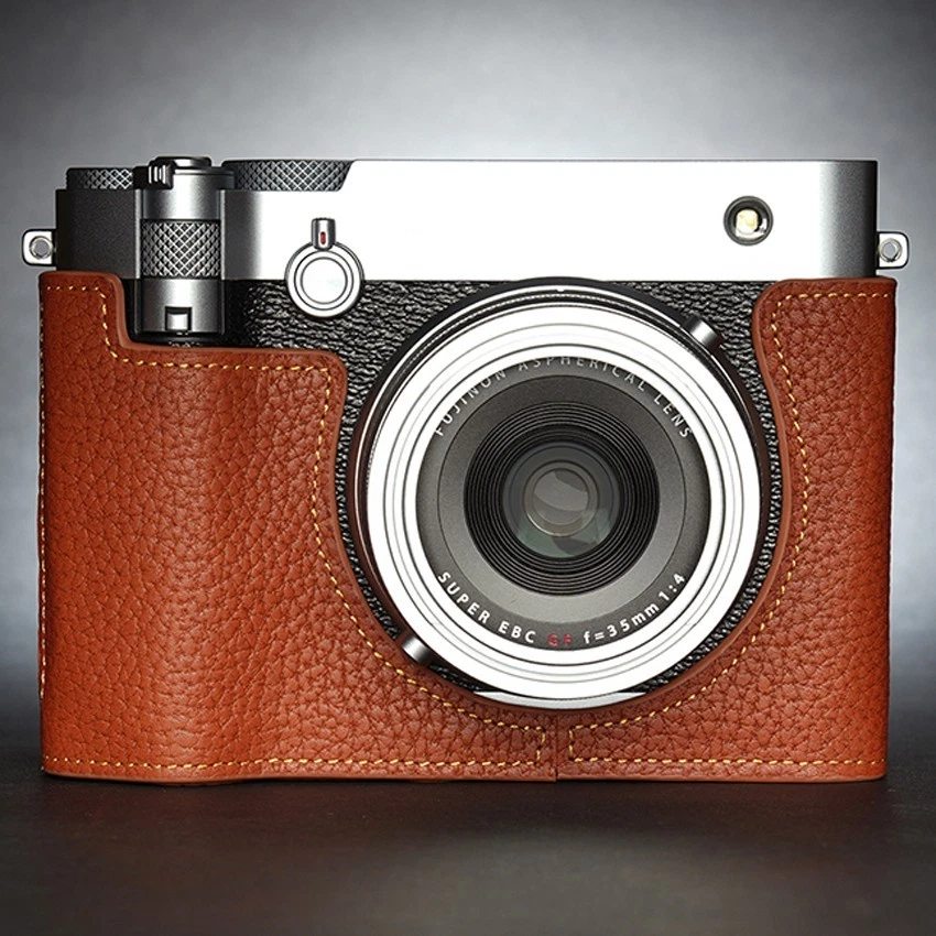 Funda protectora de cuero hecha a mano para cámara para Fujifilm GFX100RF Foto 3 de 4