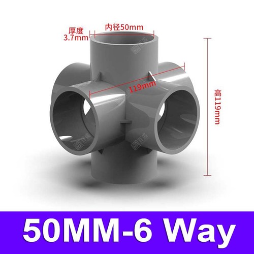 3/4/5/6-Way Elbow PVC Plumbing Fitting Pipe Adhesive Connector 20/25/32/40/50mm - Picture 64 of 64