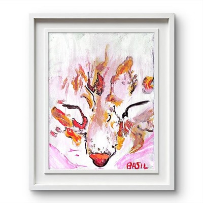 Cat Vibrant Abstract Expressionism Canvas Painting.