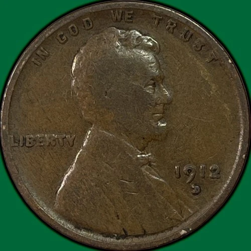 1912-D Lincoln Wheat Cent Very Good VG Coin #37483