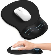 Ergonomic Mouse Pad with Wrist Rest, Gel Wrist Support, Black