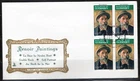 1¢ WONDER'S ~ RENOIR PAINTINGS SELF PORTRAIT TOPICAL GUERNSEY BLK4 FDC 1974 ~F17
