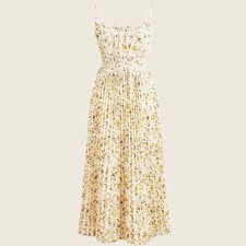 J. Crew Smocked-waist pleated dress in soft posies 4