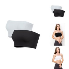 Kurve Seamless Bandeau Tube Top Black/White Set Medium/Large UPF 50+
