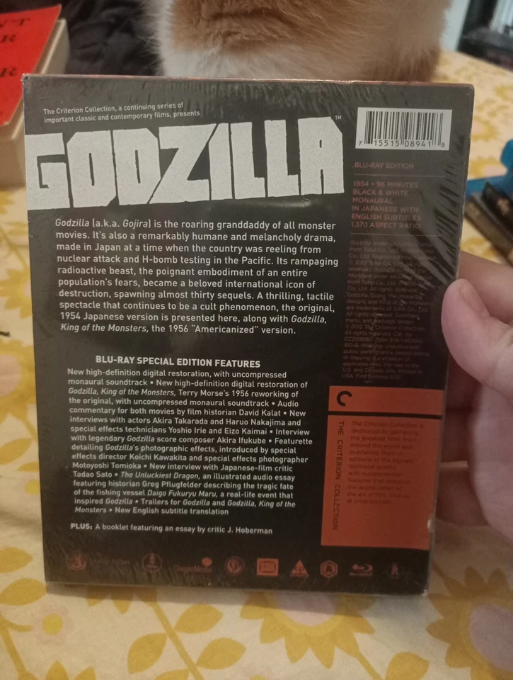 GODZILLA 1954 CRITERION COLLECTION BLU-RAY New + Sealed Gojira Toho Region A  - Image 2 of 3