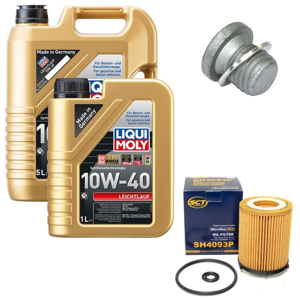 MotoröL Filter Set 10W-40 Liqui Moly 6 Liter + Schraube FüR Mercedes E-Klasse-image