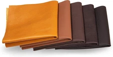 Leather Scraps - Pieces of Leather in Brown Ideal for Craft Works, Extra Large,