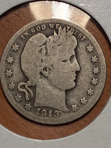 1913 D Barber Quarter Dollar - Original -  $1.99 Shipping