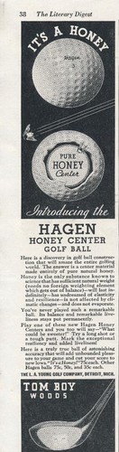 Magazine Ad - 1934 - Walter Hagen Golf Balls - "Honey" center