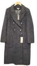 Coat Long Whistles Womens Bnwt Wool Blend Grey Double Breasted Size Uk 14