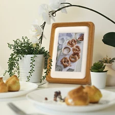 Natural Wood Photo Frames Inspired Tabletop Picture Frame with Mat, TEAK