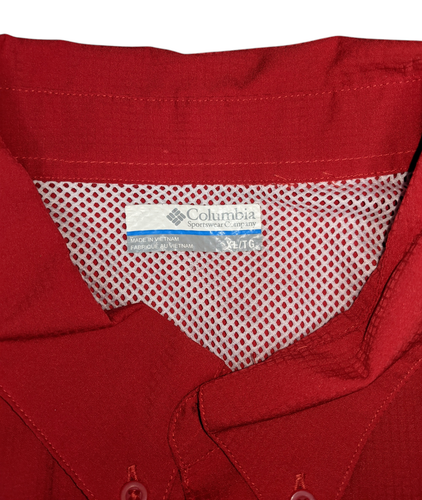 Seltenes LAMAR UNIVERSITY belüftetes Angelhemd Columbia PFG Herren Größe XL rot Outdoor - Bild 14 von 18