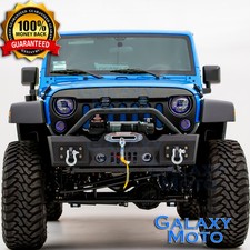 Stubby Rock Crawler Front Bumperfog Light Hole For 07-18 Jeep Jk Wrangler