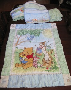 Winnie The Pooh Crib Nursery Bedding Set Quilt Bumper Pads