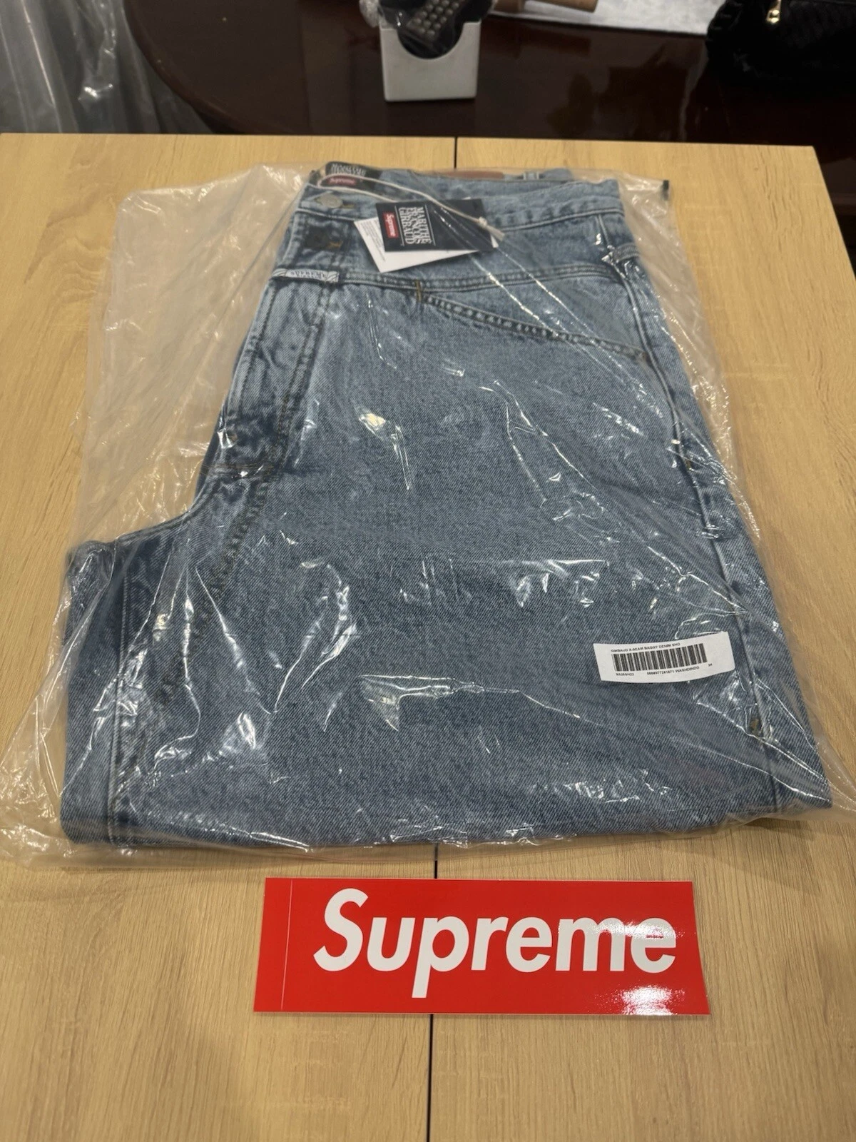 Short taille 34 Supreme Marithé + François Girbaud X Seam baggy denim lavé indigo