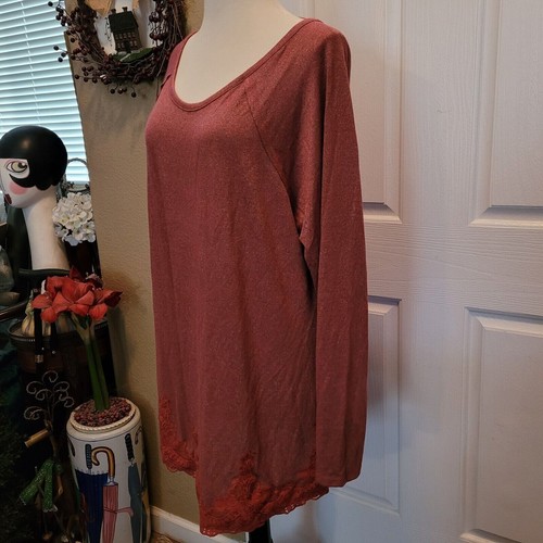 Neu Maurice's Damen-Spitzentop Popover Größe 0 Large rosarot orange XL 39 $ - Bild 2 von 8