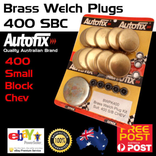 New Small Block Chev 400 Brass Welch Welsh Freeze Core Plug Set Gallery Kit - 第 1/3 張圖片