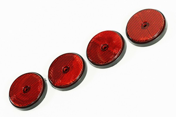 ★ ★ ★ 4X Katzenaugen 60MM Rot Reflektoren Ware RÜCkstrahler Auto AnhÄNger Pkw-image