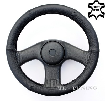 Lenkradbezug, Lenkradhülle, Lenkradschoner Ø 39 - 41 Echtes Leder / Schwarz