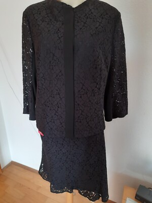 APRIORI: Schwarz Spitze Jacke + Rock Kleines Schwarzes festlich NEU 2-teilig
