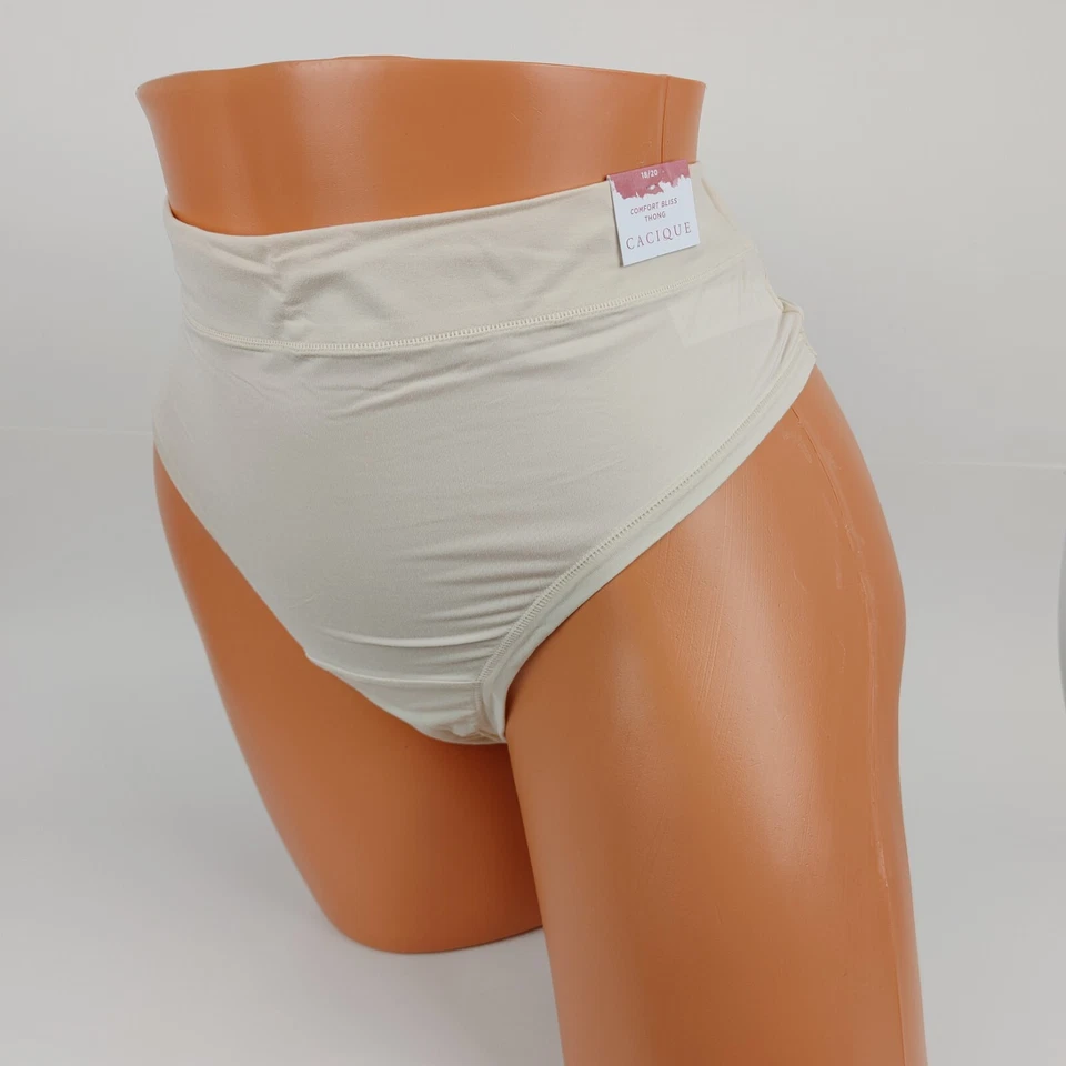 Tanga Lane Bryant Cacique Comfort Bliss 18/20 Plus Bragas Sólido Natural Café Foto 3 de 4