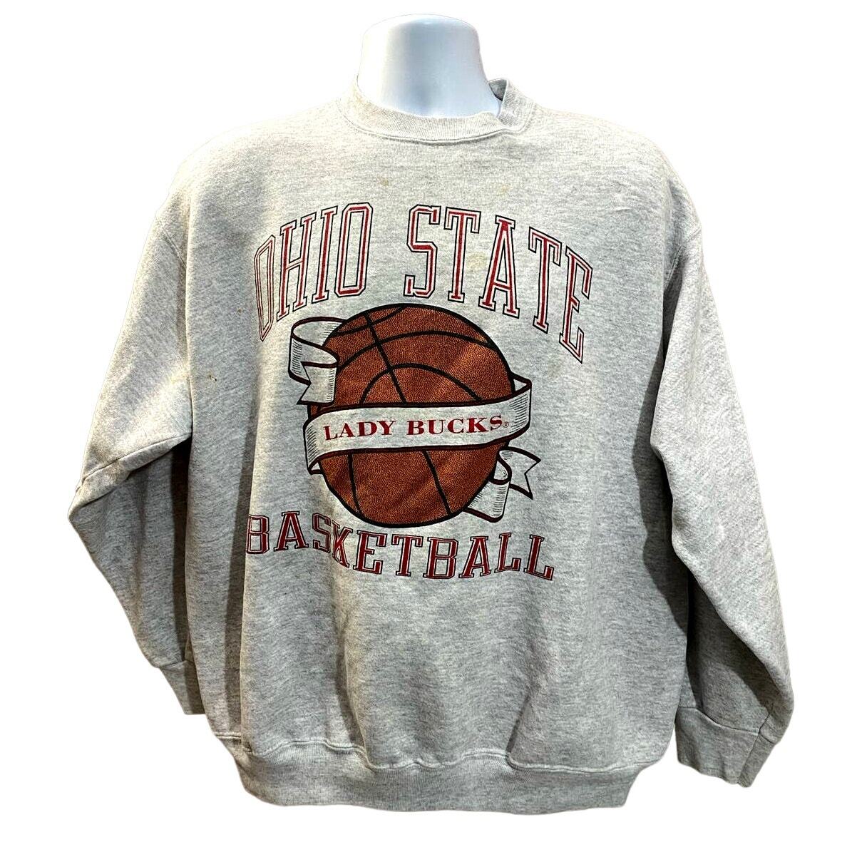 Vintage Ohio State Buckeyes Basketball Ladies Sweater Pullover Made in USA