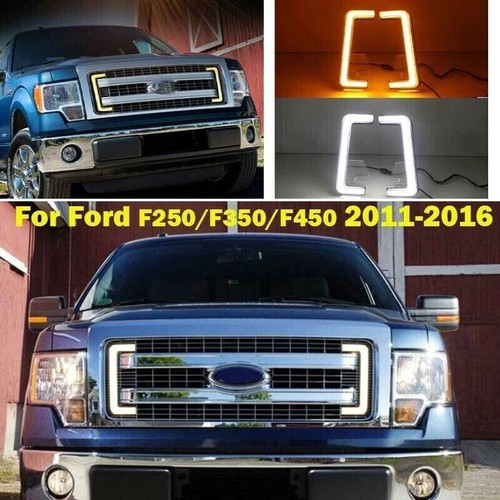 2PCS For F250/F350/F450 2011-2016 Front Grille Light LED Lamp Turn Signal - Picture 2 of 9