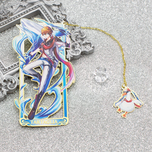Anime Genshin Impact Zhong Li Metal Bookmarks Bookmarks with Chain  Collection | eBay