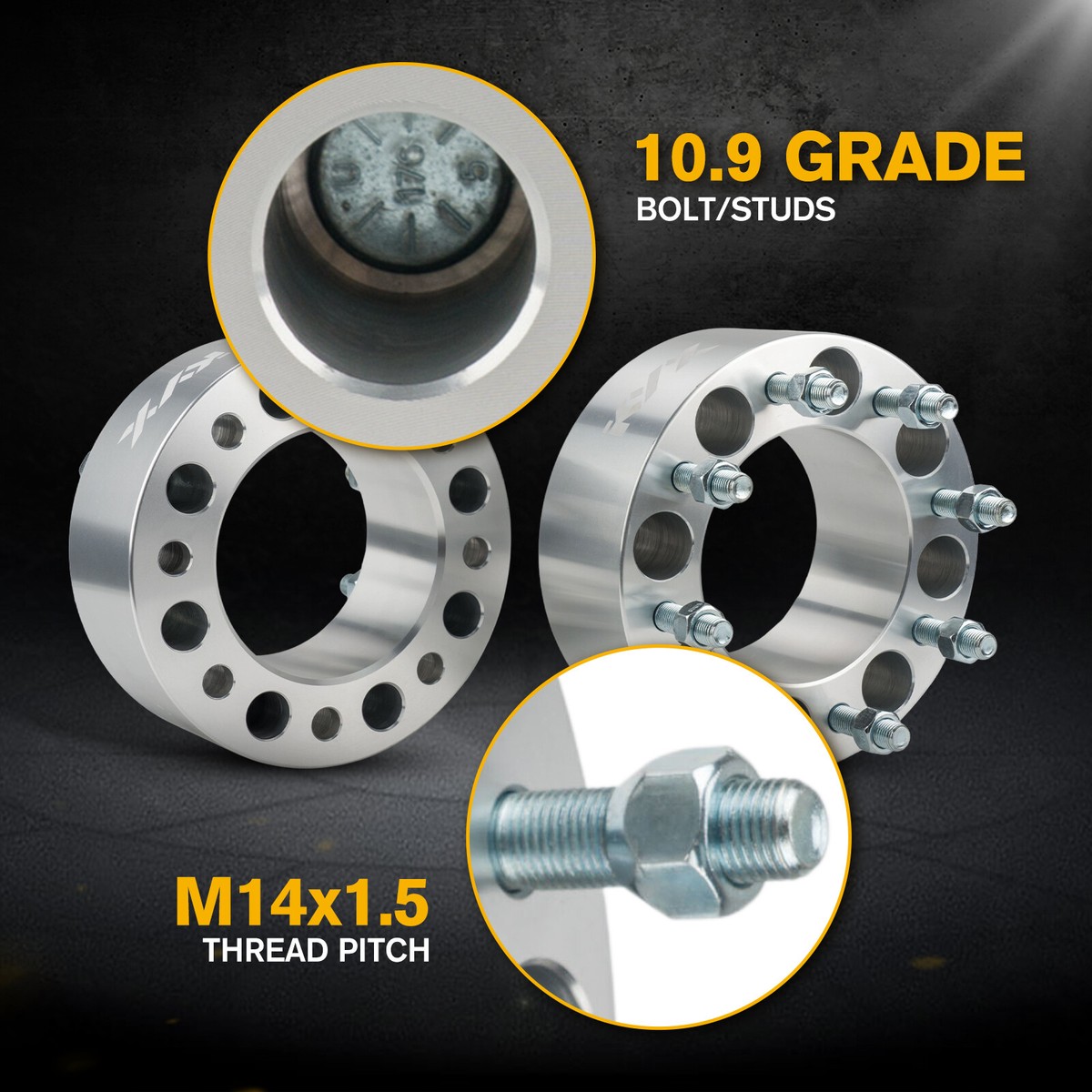 2 Billet Wheel Adapters Spacers 8x170 to 8x170 for Ford F250 F350 Super Duty Excursion 03-25 1.5
