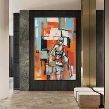 Large Wall Art Paintings Hand Painted Abstract yellow Oil Painting On Canvas