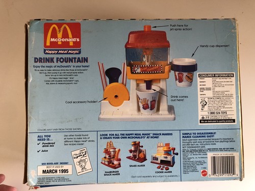 1993 Vintage McDonald's Mattel Lot; Fry, Pie, Nugget, Fountain, Hamburger. - Picture 14 of 23