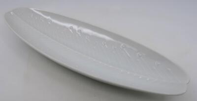 Rosethal Germany KARELIA Tapio Wirkkala White Oblong Leaf Celery Dish Bowl, 11''