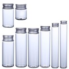 Flat-bottomed Plastic Clear Test Tubes with Screw Caps Cosmetic Travel