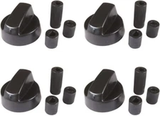 Masterpart 4-Pack Black Generic Design Control Knob With 12 Adapters