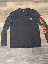Carhartt Shirt Mens Small Gray Loose Fit Long Sleeves Tee