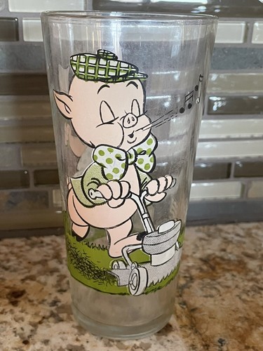Porky Pig and Petunia Warner Bros Looney Toons Collectible Vintage Glass 1976 - 第 1/3 張圖片
