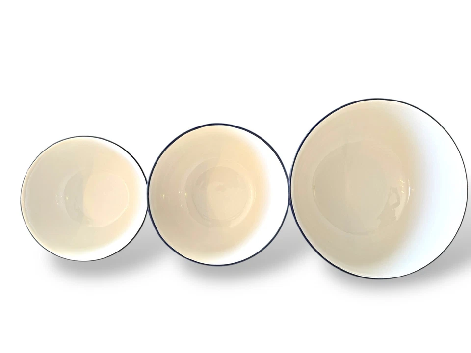 3 Williams Sonoma Bistro Francais Mixing Nesting Bowls Bake Cooking Wear French - Image 4 of 4