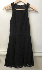 Lulus Womens Lace Fit & Flare Party Dress BlackSleeveless Overlayed Size XS NWT