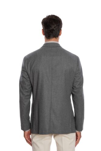 LUIGI BORRELLI Hand-Sewn Solid Gray Jacket Virgin Wool 42 US / 52 EU - Picture 3 of 7