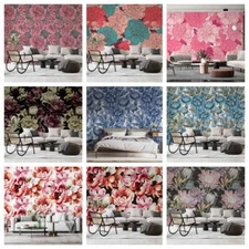 3D Floral Pattern Color Self-adhesive Wallpaper Removable Wallpaper Wall Mural